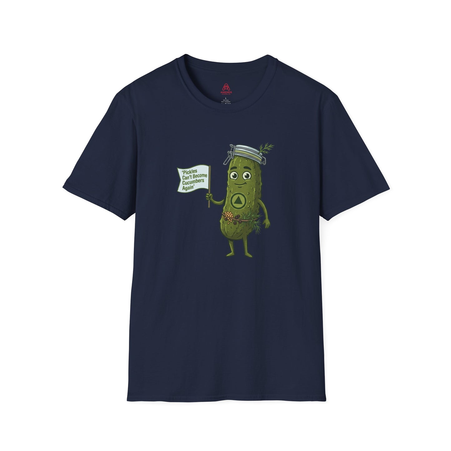 “Pickles Can’t Become Cucumbers Again” Funny Recovery Tee | Amends Apparel Co