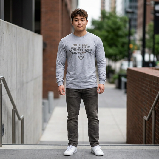 The Results Tee — "Don't Be Angry About the Results" | Just For Today Back